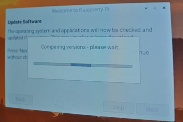 RaspberryPi OSの初期設定画面