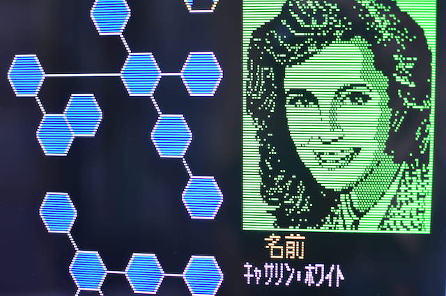 PC-8801ゲームソフト・マンハッタン・レクイエム作中のキャサリン・ホワイト女史の近影