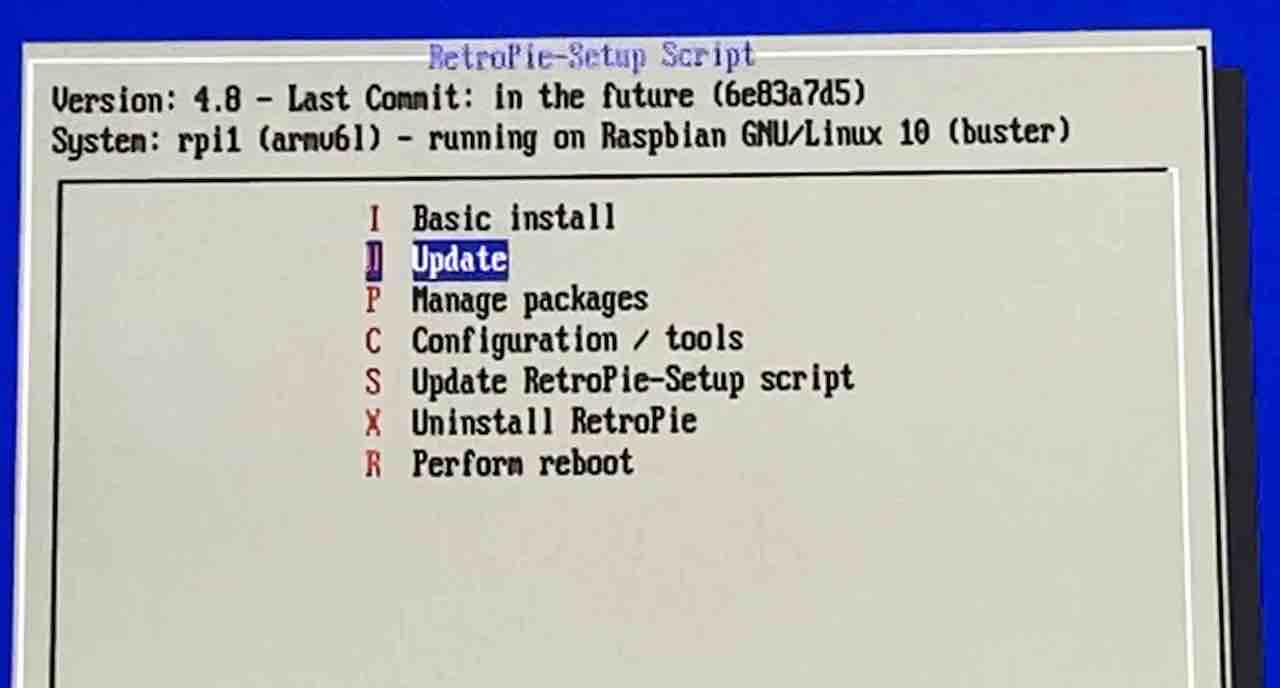 RetroPi-Setup Scriptの画面